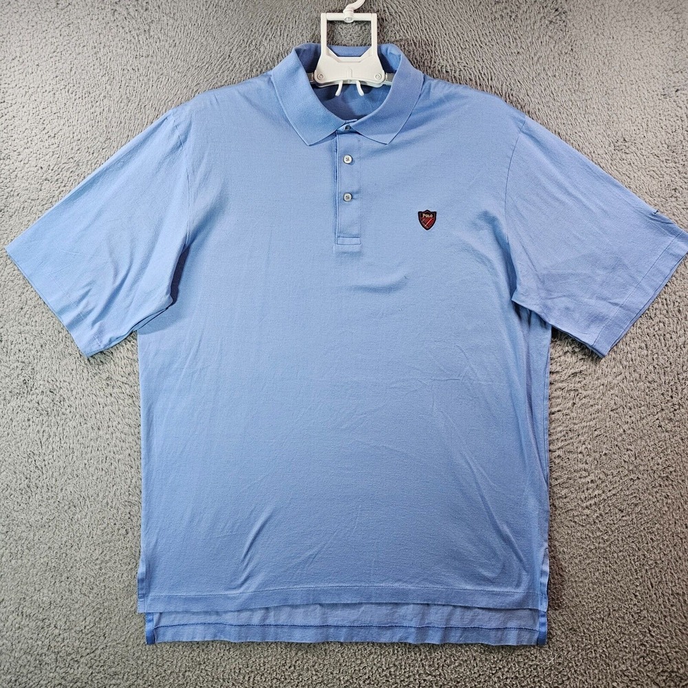 Polo Golf Ralph Lauren Polo Shirt Men Large‎ Short Sleeve Pima Cotton Logo Blue